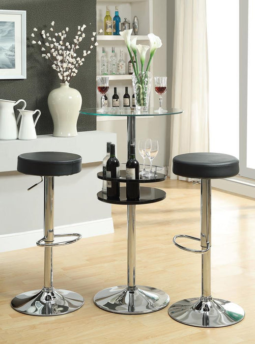 Ramses 29" Adjustable Bar Stool Chrome and Black