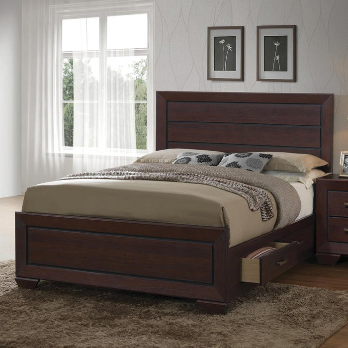 Kauffman California King Panel Bed Dark Cocoa