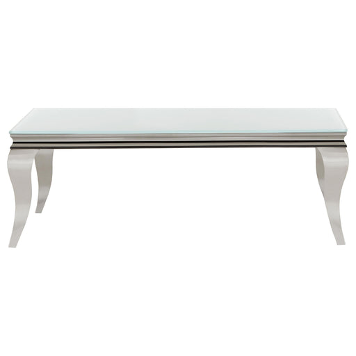 Luna Rectangle Coffee Table White and Chrome image