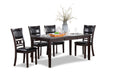 Gia 5 Pc 60" Dining Table & 4 Chairs-Ebony