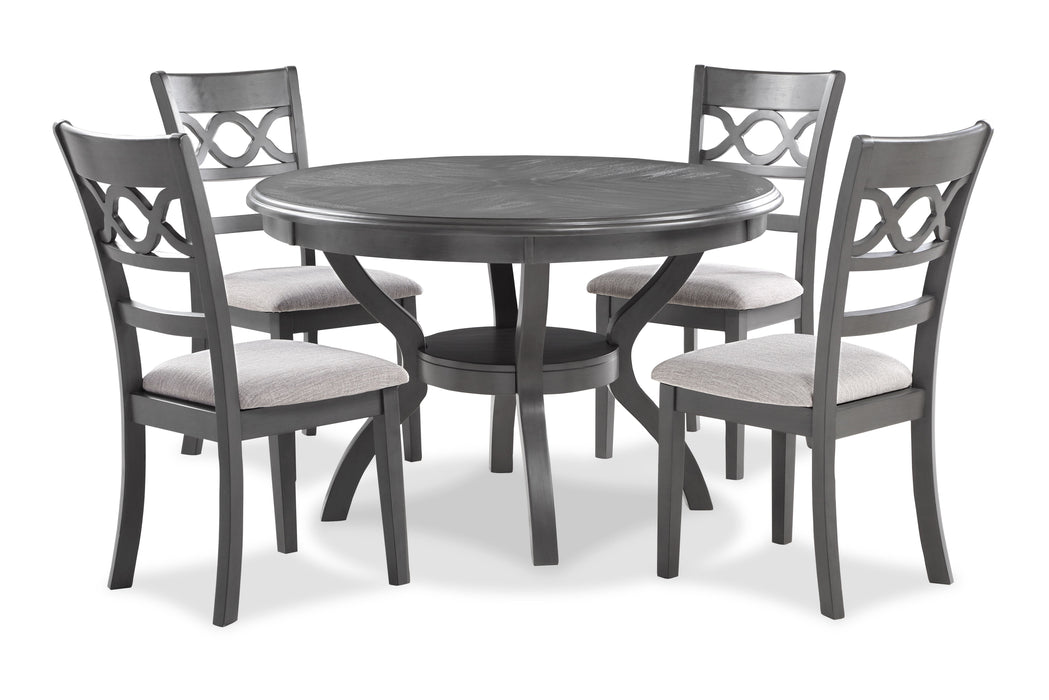 Cori Round Dining 5 Pc Set-Gray