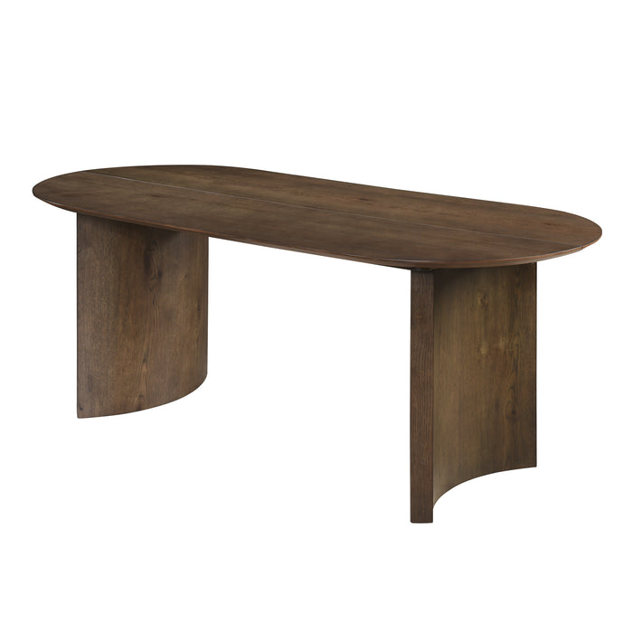 Kody 79" Oval Dining Table Top-Dk Walnut