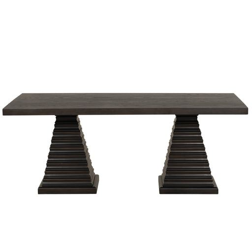Plateau Rectangle Table Pedestal Base-Rustic Espresso