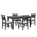 Sable Crest 5 Piece Rectangle Dining Table & 4 Chairs-Black