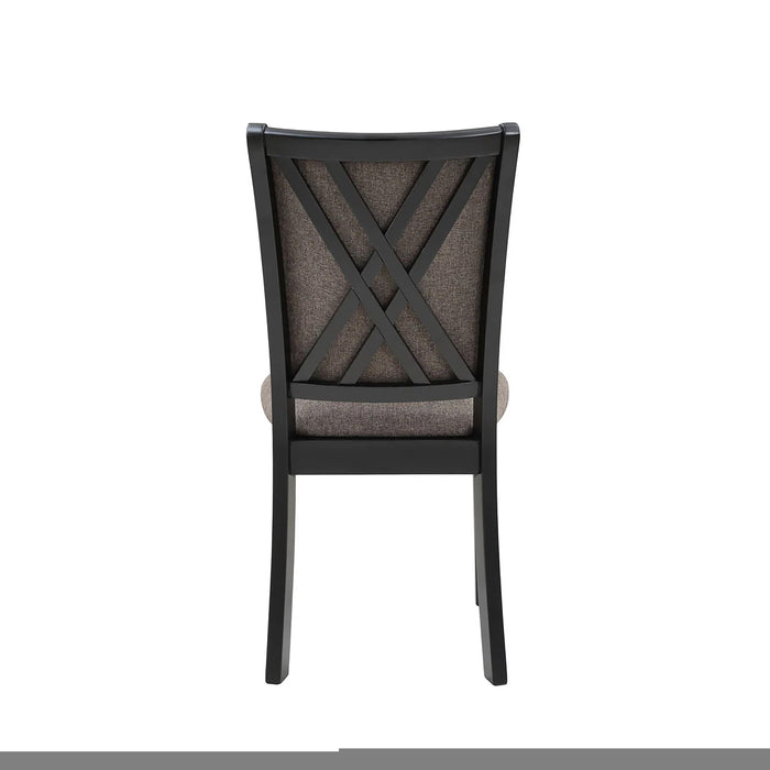 Potomac 48" Round Dining Table & 4 Chairs-Brown/Black