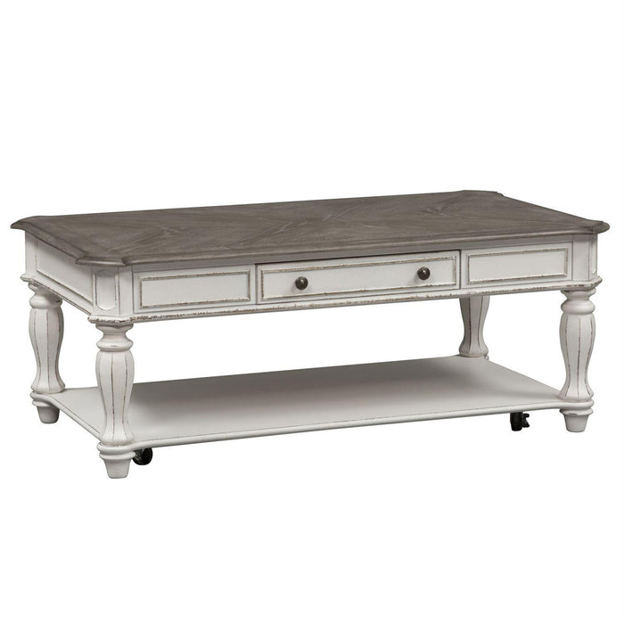 Liberty Magnolia Manor Rectangular Cocktail Table in Antique White image