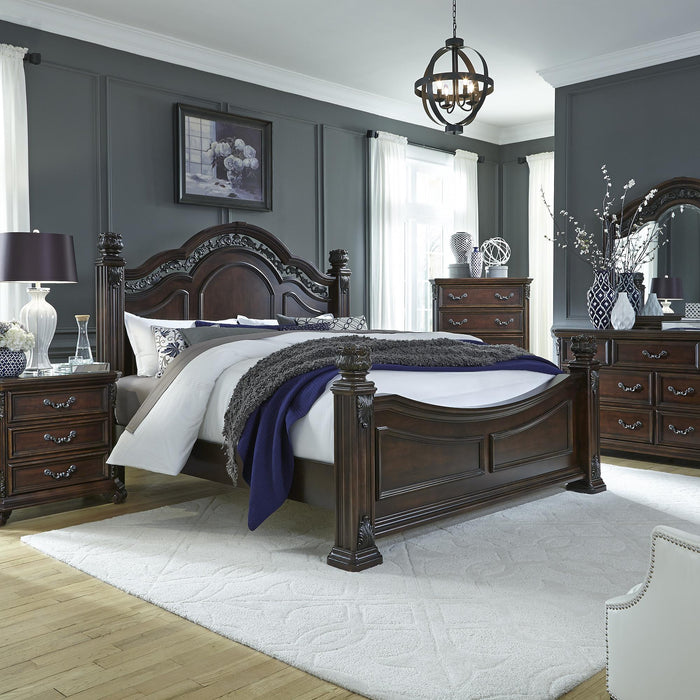 Messina Estates Queen Poster Bed, Dresser & Mirror, Chest, Nightstand image