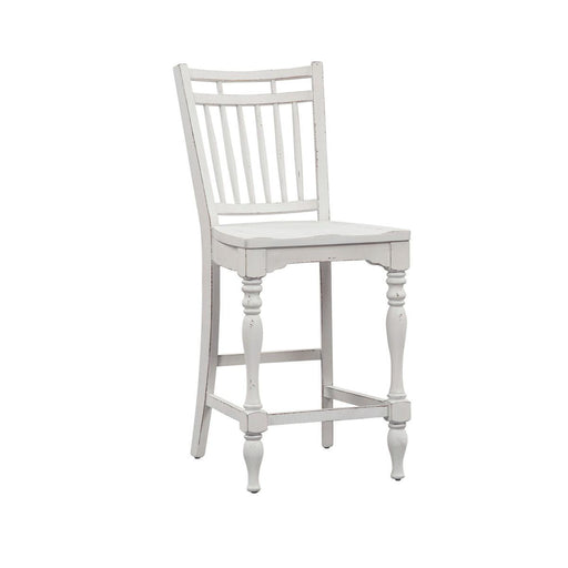 Liberty Furniture Magnolia Manor Spindle Back Counter Chair in Antique White image