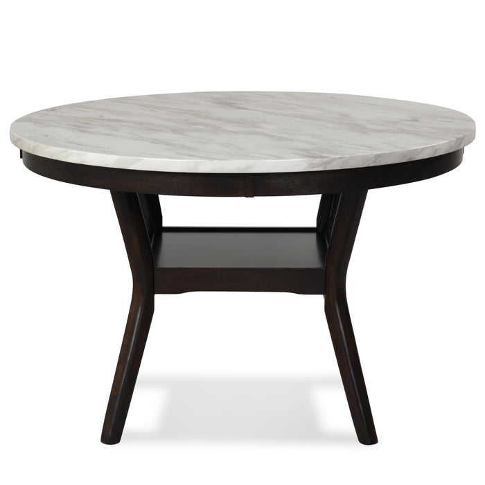 CELESTE 64" DINING TABLE-ESPRESSO/FAUX MARBLE
