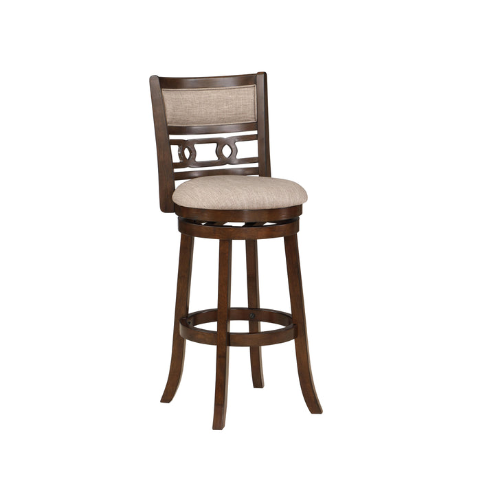 GIA 29" SWIVEL BARSTOOL-CHERRY W/BROWN FABRIC SEAT