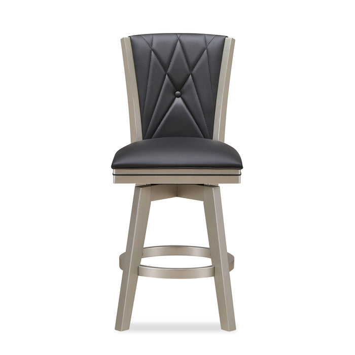 BERKELY 24" SWIVEL COUNTER STOOL-BLK/PLATINUM