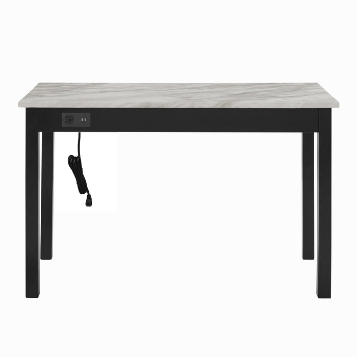 CELESTE DESK W/WHITE/GRAY FAUX MARBLE TOP-ESPRESSO BASE