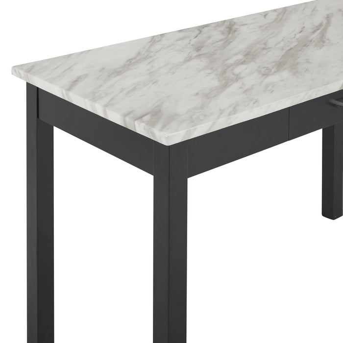 CELESTE DESK W/WHITE/GRAY FAUX MARBLE TOP-ESPRESSO BASE