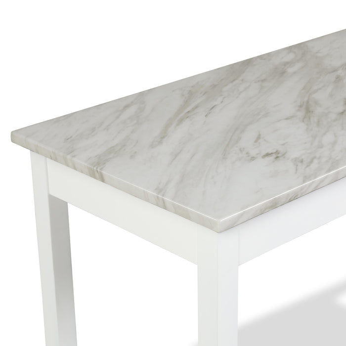 CELESTE DESK W/WHITE/GRAY FAUX MARBLE TOP-WHITE  BASE