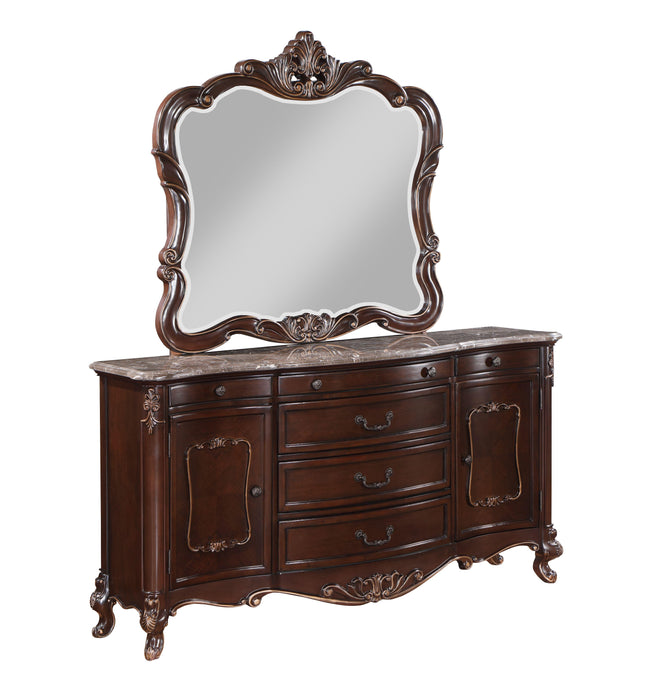 CONSTANTINE DRESSER/SERVER MIRROR-CHERRY