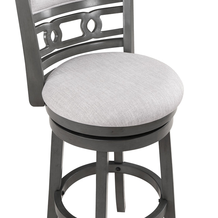 GIA 24" SWIVEL COUNTER STOOL-GRAY W/GRAY FABRIC SEAT