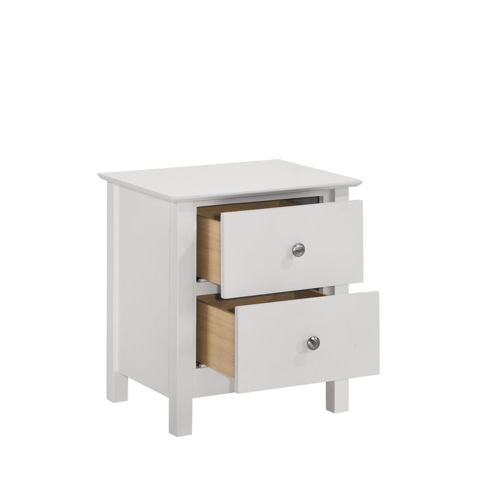 ZODIAC 2 DRAWER NIGHTSTAND-WHITE