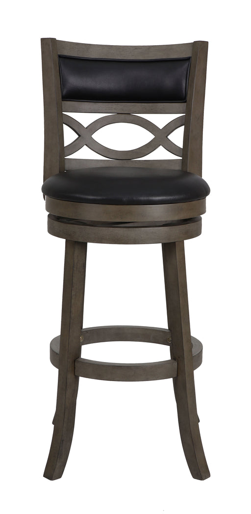 Manchester 29" Bar Stool W/Black Pu Cushions-Gray