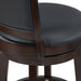 Bristol 29" Bar Stool W/Black Pu Cushions-Dk Brown