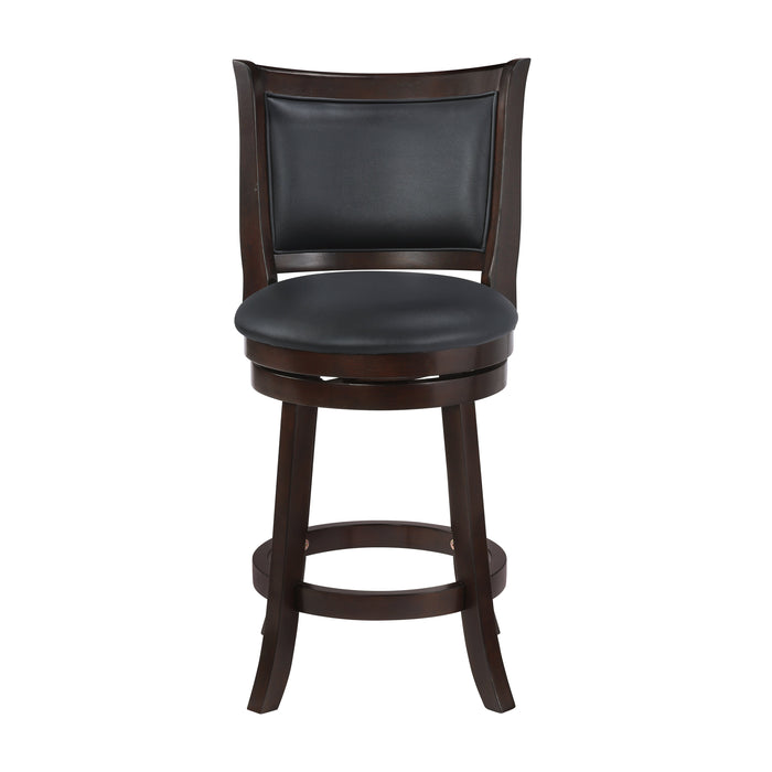 Bristol 24" Counter Stool W/Black Pu Cushions-Dk. Brown