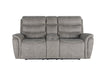 Kamari Console Loveseat W/ Dual Recliners-Gray