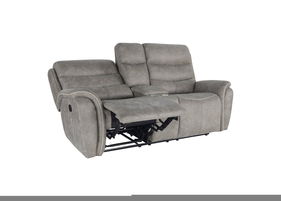 Kamari Console Loveseat W/ Dual Recliners-Gray