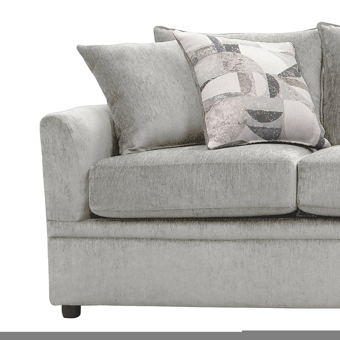 Sylvie Sofa W/4 Accent Pillows-Lush Silver Gray