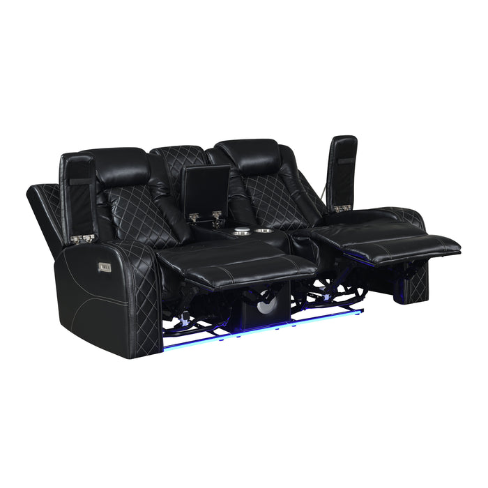 Orion Ii Console Loveseat W/ Pwr Fr & Hr-Black