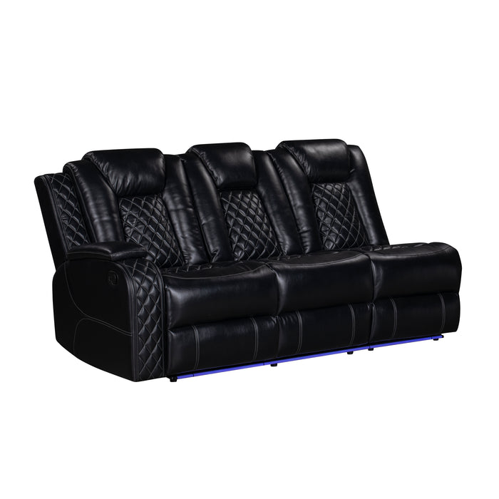 Orion Ii Laf Sofa W/Dual Recliner-Black
