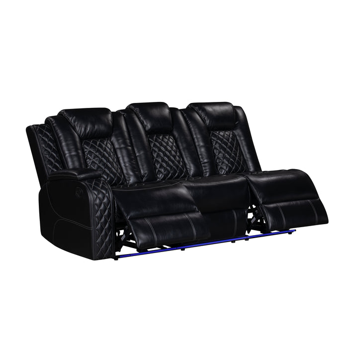 Orion Ii Laf Sofa W/Dual Recliner-Black
