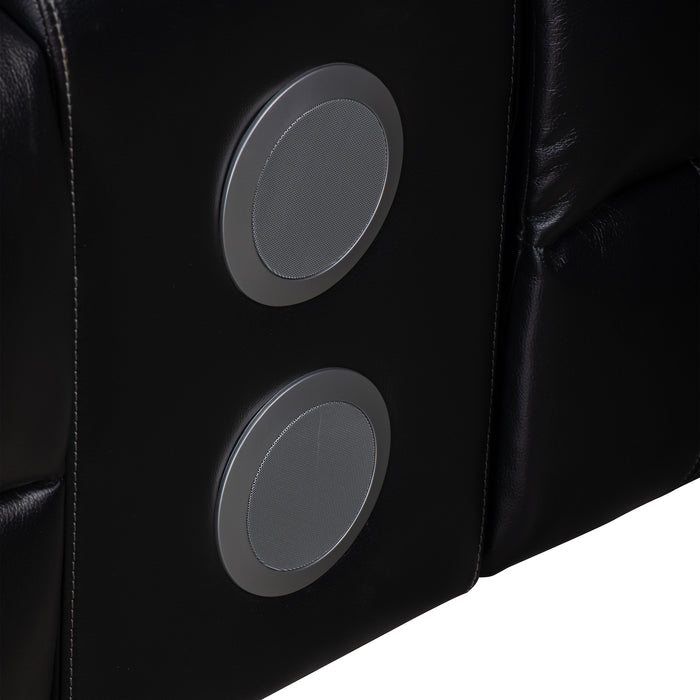 Orion Ii Raf Console Loveseat W/1 Recliner-Black