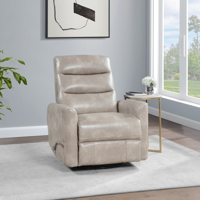Takami Swivel Recliner-Gray Vegan Leather