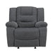 Redondo Glider Recliner W/Heat And Massage-Dk Gray