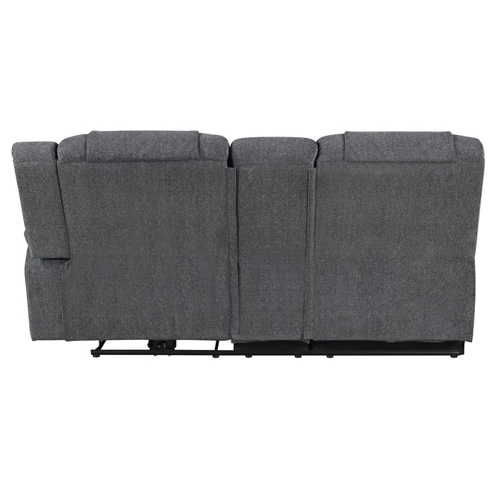Redondo Raf Console Loveseat W/1 Recliner Pwr Fr-Dk Gray