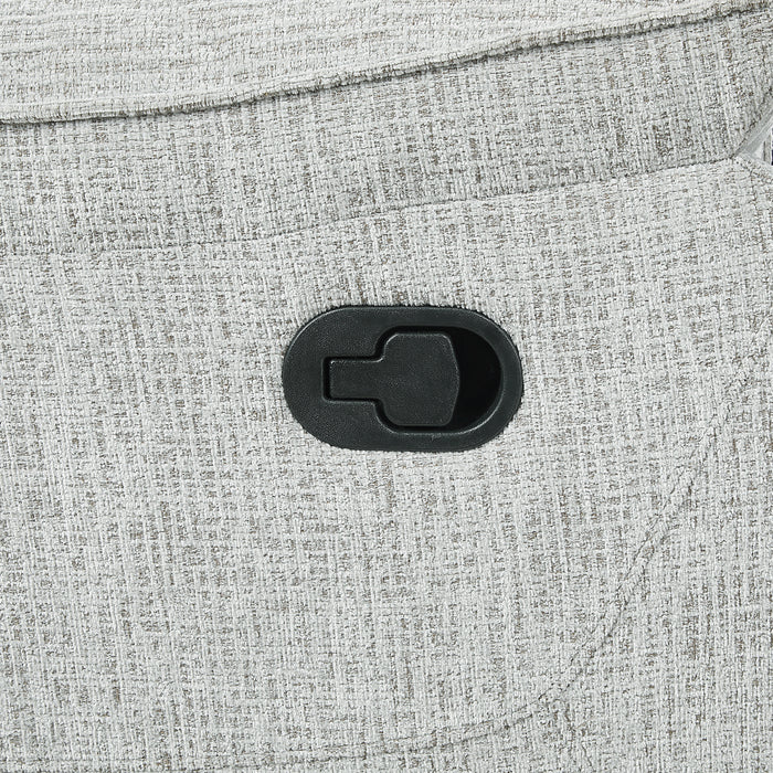 Chablis Reclining Console Loveseat-Mist Gray