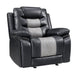 Nikko Glider Recliner-Black/Gray