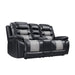 Nikko Console Loveseat W/Pwr Fr-Black/Gray