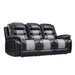 Nikko Sofa W/Dual Recliner-Black/Gray
