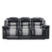 Nikko Sofa W/Dual Recliner-Black/Gray
