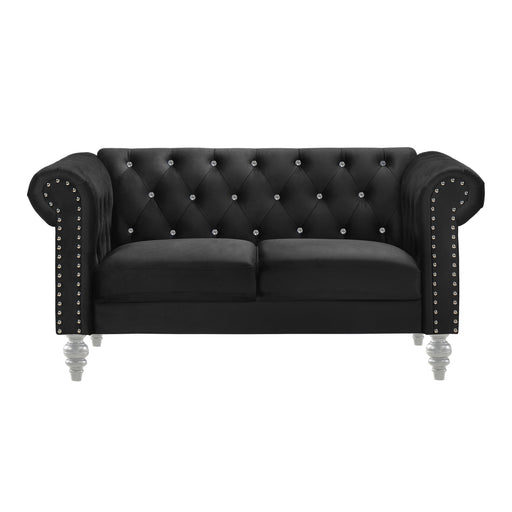 Emma Crystal Loveseat-Black