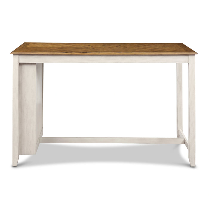 Amy 5 Pc 60" Counter Storage Table+Chairs- Bisque/Brown
