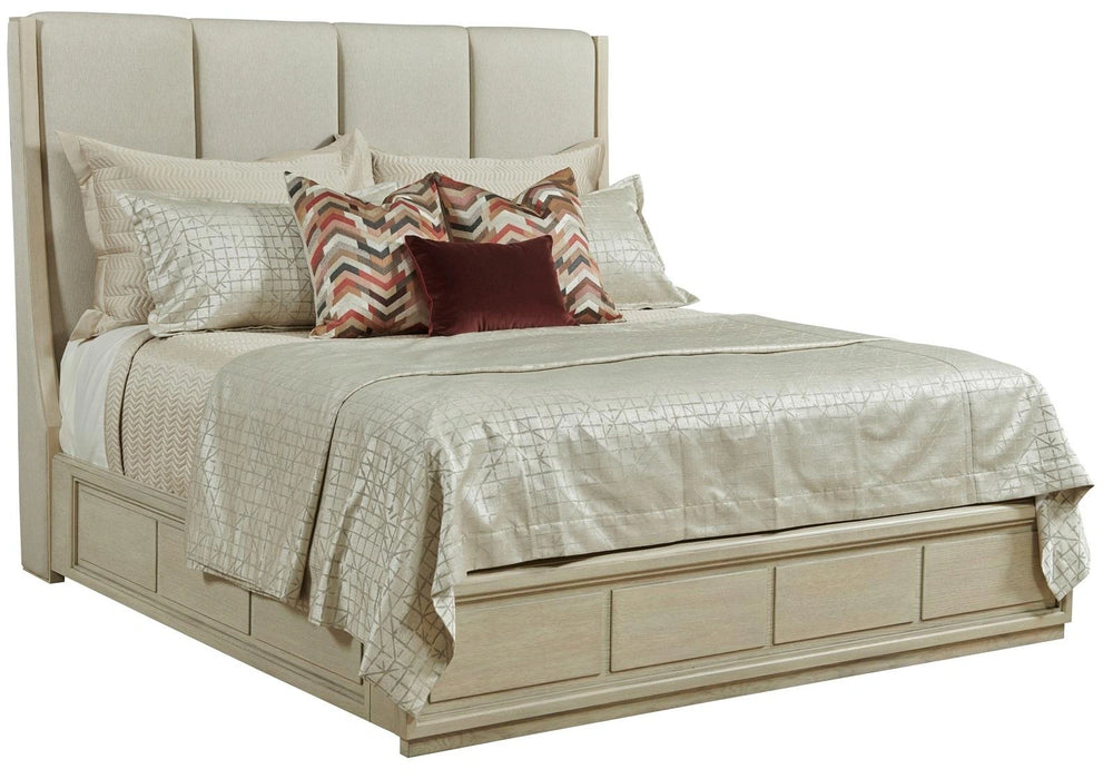 American Drew Lenox Shiena Cal King Upholstered Bed in Rich Clear LacquerR
