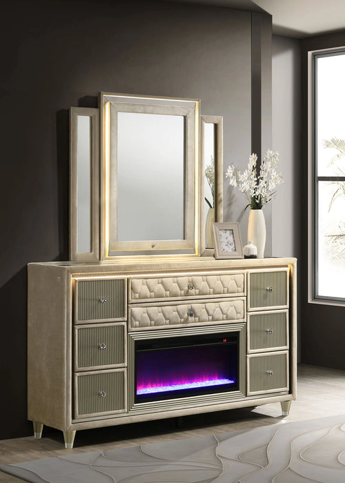 Lorient LED Dresser with LED Mirror and Flame Visualizer