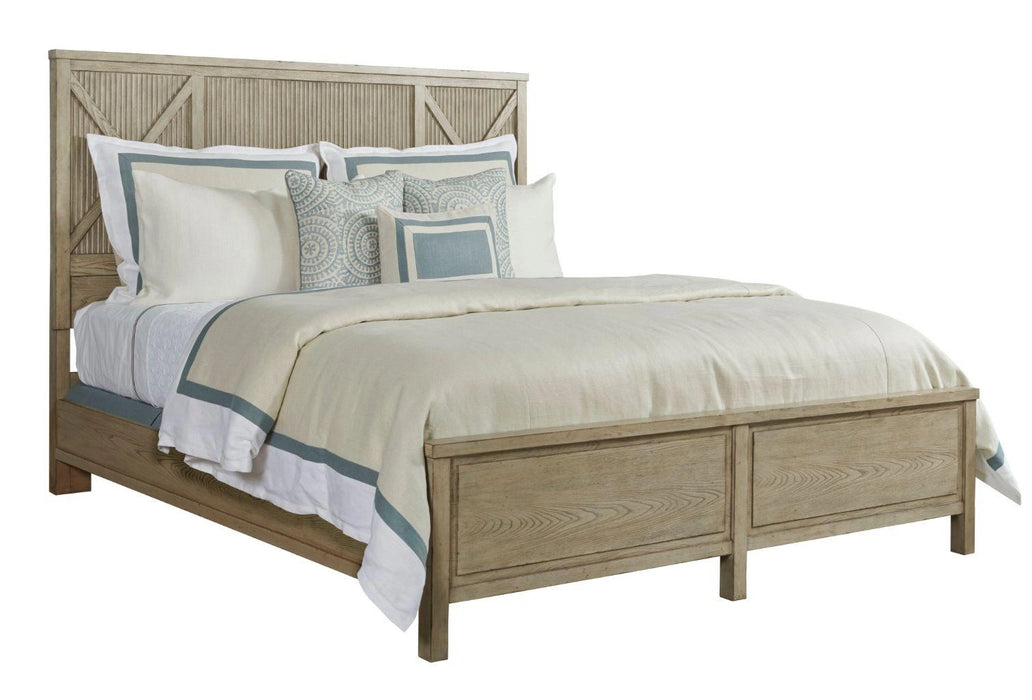 American Drew West Fork Canton California King Bed in Aged Taupe